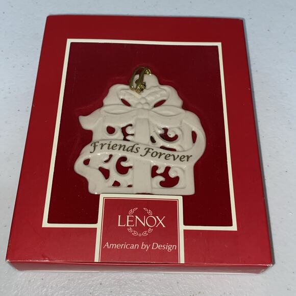 Lenox Friends Forever Porcelain Christmas Present Hanging Ornament NEW - Picture 1 of 3